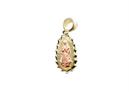 Two Tone Plated Mother Mary with a child Pendant